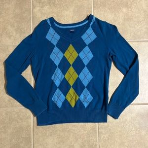 S IZOD Teal argyle sweater.